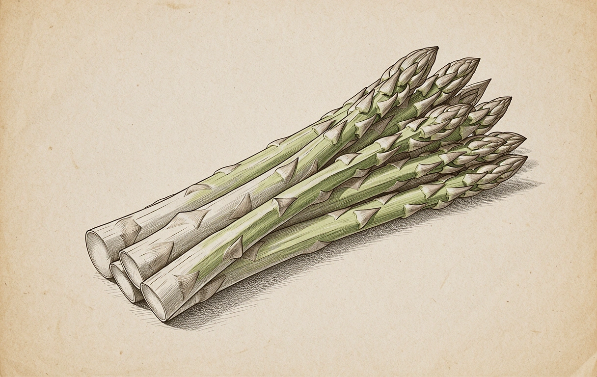 Botanische Skizze Spargel